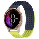 For Garmin Venu 20mm Holes Breathable 3D Dots Silicone Watch Band(Midnight Blue+Lime Green) - 1