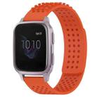 For Garmin Venu SQ 20mm Holes Breathable 3D Dots Silicone Watch Band(Orange) - 1