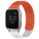 For Garmin Venu SQ 20mm Holes Breathable 3D Dots Silicone Watch Band(Orange+White) - 1