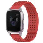 For Garmin Venu SQ 20mm Holes Breathable 3D Dots Silicone Watch Band(Red) - 1