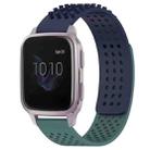 For Garmin Venu SQ 20mm Holes Breathable 3D Dots Silicone Watch Band(Midnight Blue+Olive Green) - 1