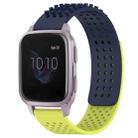 For Garmin Venu SQ 20mm Holes Breathable 3D Dots Silicone Watch Band(Midnight Blue+Lime Green) - 1