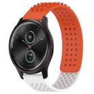 For Garmin VivoMove Style 20mm Holes Breathable 3D Dots Silicone Watch Band(Orange+White) - 1