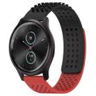 For Garmin VivoMove Style 20mm Holes Breathable 3D Dots Silicone Watch Band(Black+Red) - 1