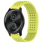 For Garmin VivoMove Style 20mm Holes Breathable 3D Dots Silicone Watch Band(Lime Green) - 1