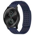For Garmin VivoMove Style 20mm Holes Breathable 3D Dots Silicone Watch Band(Midnight Blue) - 1
