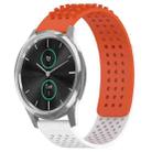 For Garmin VivoMove Luxe 20mm Holes Breathable 3D Dots Silicone Watch Band(Orange+White) - 1