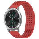 For Garmin VivoMove Luxe 20mm Holes Breathable 3D Dots Silicone Watch Band(Red) - 1