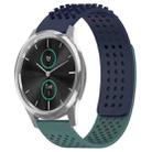 For Garmin VivoMove Luxe 20mm Holes Breathable 3D Dots Silicone Watch Band(Midnight Blue+Olive Green) - 1