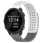 For Garmin Forerunner 245 20mm Holes Breathable 3D Dots Silicone Watch Band(White+Grey) - 1