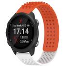 For Garmin Forerunner 245 20mm Holes Breathable 3D Dots Silicone Watch Band(Orange+White) - 1