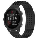 For Garmin Forerunner 245 20mm Holes Breathable 3D Dots Silicone Watch Band(Black) - 1