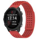 For Garmin Forerunner 245 20mm Holes Breathable 3D Dots Silicone Watch Band(Red) - 1