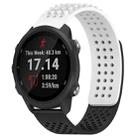 For Garmin Forerunner 245 Music 20mm Holes Breathable 3D Dots Silicone Watch Band(White+Black) - 1