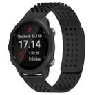 For Garmin Forerunner 245 Music 20mm Holes Breathable 3D Dots Silicone Watch Band(Black) - 1