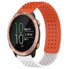 For Garmin Forerunner 645 Music 20mm Holes Breathable 3D Dots Silicone Watch Band(Orange+White) - 1