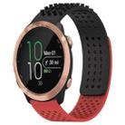 For Garmin Forerunner 645 Music 20mm Holes Breathable 3D Dots Silicone Watch Band(Black+Red) - 1