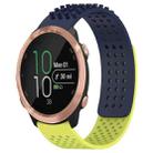 For Garmin Forerunner 645 Music 20mm Holes Breathable 3D Dots Silicone Watch Band(Midnight Blue+Lime Green) - 1