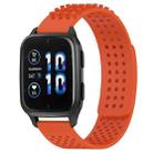 For Garmin Forerunner Sq2 Music 20mm Holes Breathable 3D Dots Silicone Watch Band(Orange) - 1