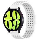 For Samsung Galaxy Watch 6 44mm 20mm Holes Breathable 3D Dots Silicone Watch Band(White) - 1