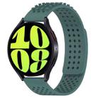 For Samsung Galaxy Watch 6 44mm 20mm Holes Breathable 3D Dots Silicone Watch Band(Olive Green) - 1