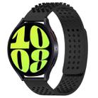 For Samsung Galaxy Watch 6 44mm 20mm Holes Breathable 3D Dots Silicone Watch Band(Black) - 1