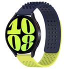 For Samsung Galaxy Watch 6 44mm 20mm Holes Breathable 3D Dots Silicone Watch Band(Midnight Blue+Lime Green) - 1