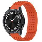 For Samsung Galaxy Watch 6 Classic 47mm 20mm Holes Breathable 3D Dots Silicone Watch Band(Orange) - 1