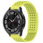 For Samsung Galaxy Watch 6 Classic 47mm 20mm Holes Breathable 3D Dots Silicone Watch Band(Lime Green) - 1