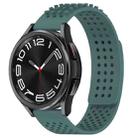 For Samsung Galaxy Watch 6 Classic 43mm 20mm Holes Breathable 3D Dots Silicone Watch Band(Olive Green) - 1