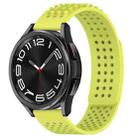 For Samsung Galaxy Watch 6 Classic 43mm 20mm Holes Breathable 3D Dots Silicone Watch Band(Lime Green) - 1