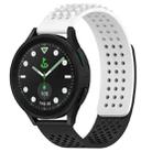 For Samsung Galaxy watch 5 Pro Golf Edition 20mm Holes Breathable 3D Dots Silicone Watch Band(White+Black) - 1
