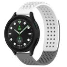 For Samsung Galaxy watch 5 Pro Golf Edition 20mm Holes Breathable 3D Dots Silicone Watch Band(White+Grey) - 1