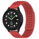 For Samsung Galaxy watch 5 Pro Golf Edition 20mm Holes Breathable 3D Dots Silicone Watch Band(Red) - 1