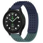 For Samsung Galaxy watch 5 Pro Golf Edition 20mm Holes Breathable 3D Dots Silicone Watch Band(Midnight Blue+Olive Green) - 1