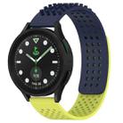 For Samsung Galaxy watch 5 Pro Golf Edition 20mm Holes Breathable 3D Dots Silicone Watch Band(Midnight Blue+Lime Green) - 1