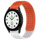 For Samsung Galaxy watch 5 Golf Edition 20mm Holes Breathable 3D Dots Silicone Watch Band(Orange+White) - 1