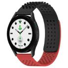 For Samsung Galaxy watch 5 Golf Edition 20mm Holes Breathable 3D Dots Silicone Watch Band(Black+Red) - 1