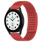 For Samsung Galaxy watch 5 Golf Edition 20mm Holes Breathable 3D Dots Silicone Watch Band(Red) - 1