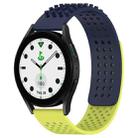 For Samsung Galaxy watch 5 Golf Edition 20mm Holes Breathable 3D Dots Silicone Watch Band(Midnight Blue+Lime Green) - 1