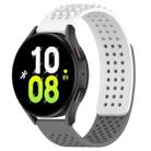 For Samsung Galaxy Watch 5  44mm 20mm Holes Breathable 3D Dots Silicone Watch Band(White+Grey) - 1