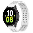 For Samsung Galaxy Watch 5  44mm 20mm Holes Breathable 3D Dots Silicone Watch Band(White) - 1