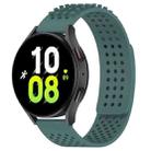 For Samsung Galaxy Watch 5  44mm 20mm Holes Breathable 3D Dots Silicone Watch Band(Olive Green) - 1