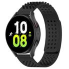 For Samsung Galaxy Watch 5  44mm 20mm Holes Breathable 3D Dots Silicone Watch Band(Black) - 1