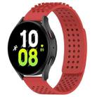 For Samsung Galaxy Watch 5  44mm 20mm Holes Breathable 3D Dots Silicone Watch Band(Red) - 1