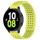 For Samsung Galaxy Watch 5  44mm 20mm Holes Breathable 3D Dots Silicone Watch Band(Lime Green) - 1