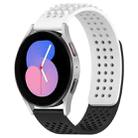 For Samsung Galaxy Watch 5  40mm 20mm Holes Breathable 3D Dots Silicone Watch Band(White+Black) - 1