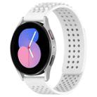 For Samsung Galaxy Watch 5  40mm 20mm Holes Breathable 3D Dots Silicone Watch Band(White) - 1