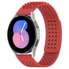 For Samsung Galaxy Watch 5  40mm 20mm Holes Breathable 3D Dots Silicone Watch Band(Red) - 1