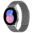 For Samsung Galaxy Watch 5  40mm 20mm Holes Breathable 3D Dots Silicone Watch Band(Grey) - 1